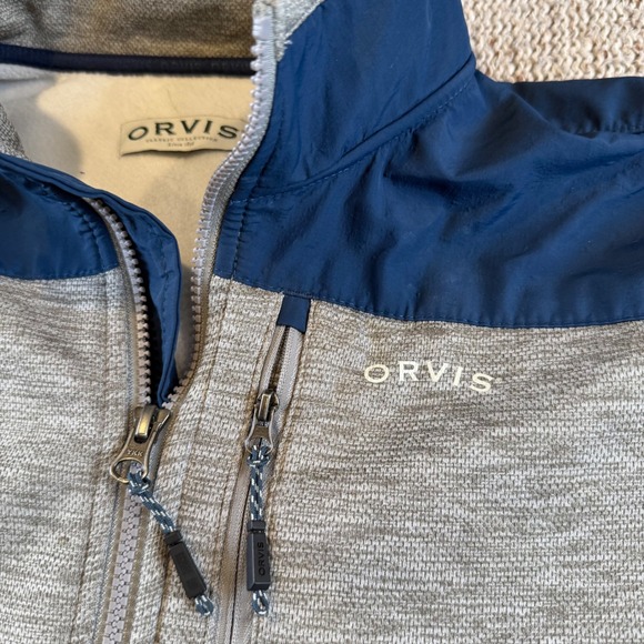 Orvis Classic Collection Mens XL Full Zip Jacket Gray Blue Outdoor - Picture 5 of 7